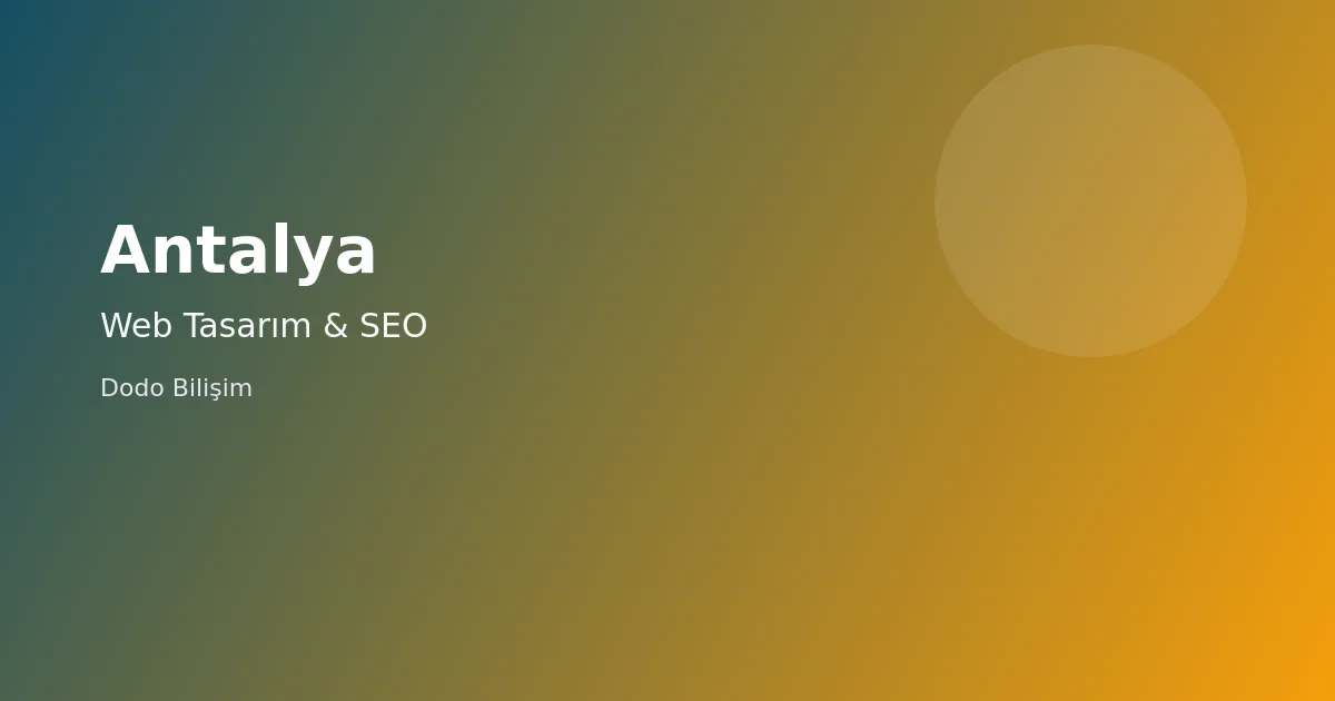 Antalya web tasarım ve kurumsal web sitesi hizmetleri
